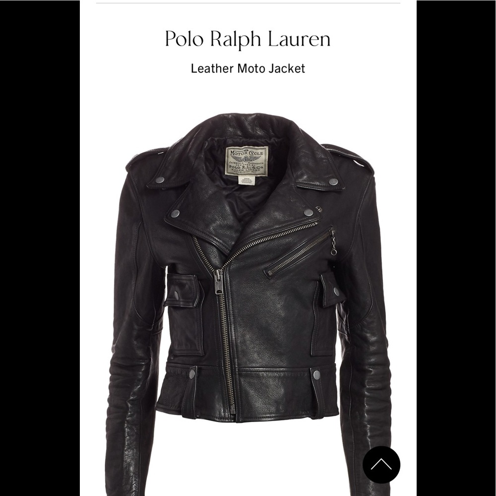 Polo Ralph Lauren leather moto jacket women sz xl